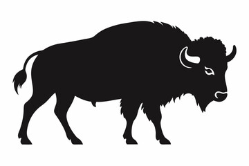 American bison silhouette icon vector
