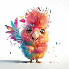 Obraz premium Cute funny parrot displays vibrant colorful feathers and a charming expression