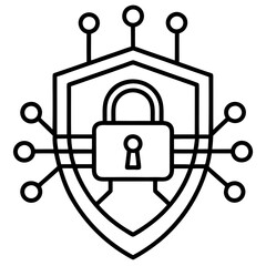 Cybersecurity Line Art Vector Design