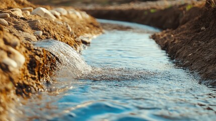 Sustainable Water Conservation Techniques with Natural Sources and Clear Stream Flow in an Agricultural Setting