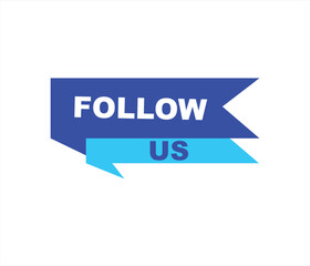 Follow us vector banner on white background Isolated icon for following  social media
sign Button on white background.square speech bubble.
