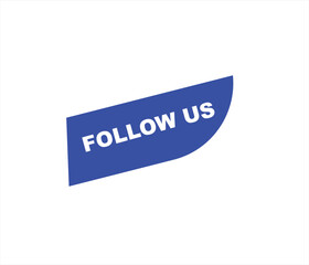 Follow us vector banner on white background Isolated icon for following social media sign Button on white background. square speech bubble.