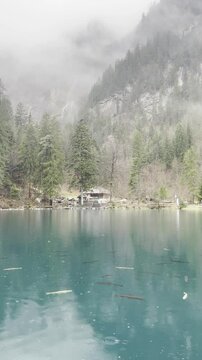 Switzerland, Europe, Travel, Lake, Blausee, Landscape, Attraction, Beautiful, Rain, View