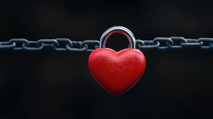 Love Locked: Heart-Shaped Red Padlock for Valentine's Day Concept