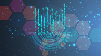 Abstract vector technology background, illustration vector abstract engineering future technology, telecom Abstract futuristic interface HUD technology background. Illustration Vector