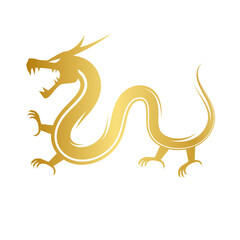 Obraz premium Chinese Gold Dragon Illustration