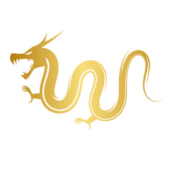 Obraz premium Chinese Gold Dragon Illustration