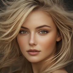 Naklejka premium A portrait of a blonde girl