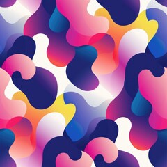 Colorful abstract pattern featuring fluid shapes in vibrant hues on a white background.