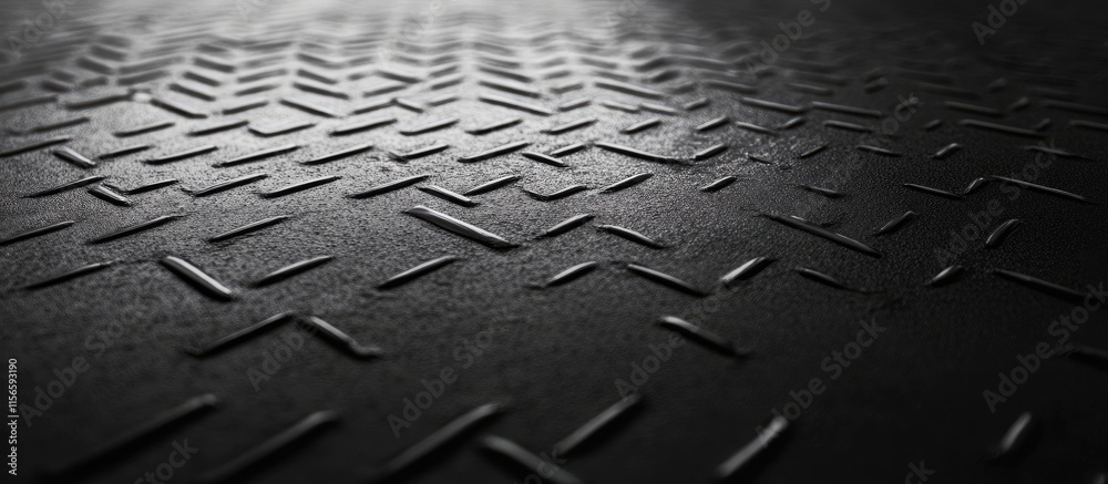 Poster Close Up of Textured Dark Grey Surface with Rhombus Patterns and Blank Space for Custom Text or Design Integration