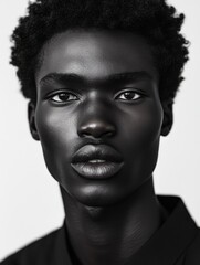 Natural Skincare Close-Up Portrait of a Human Model with Floral Elements