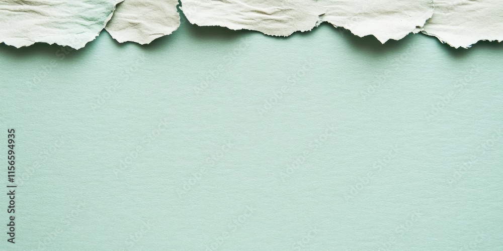 Poster textured green paper backdrop with torn edges creating an elegant empty space for your custom text o