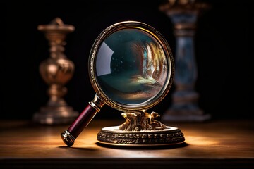 a magnifying glass searching for answers