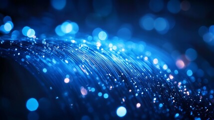 Obraz premium Blue Fiber Optic Wave
