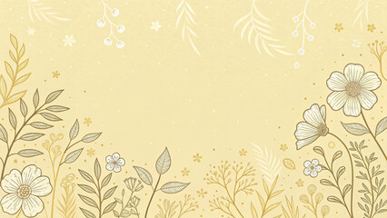 Elegant floral design on soft yellow background