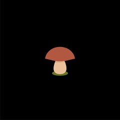 Mushroom simple icon isolated on dark background