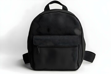 Naklejka premium Elegant Mockup of a Black School Backpack on White Background for Stylish and Professional Presentation