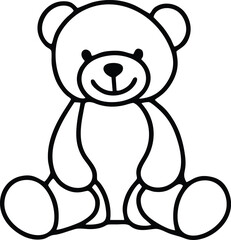 Obraz premium Teddy Bear line vector illustration white background
