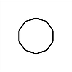 Decagon shape icon vector illustration. Eps 10. 