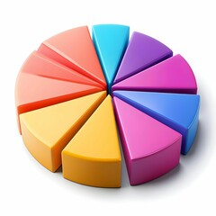 Obraz premium Colorful Abstract Pie Chart Segments for Data Representation