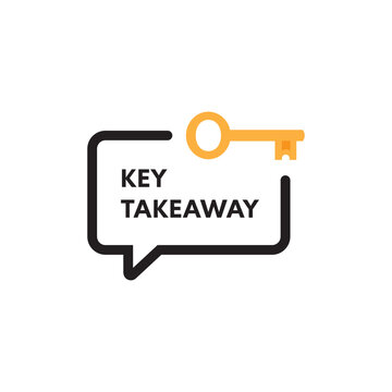 Key Takeaway speech bubble icon, Clipart image isolated on white background