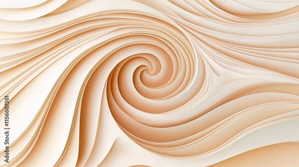 Poster elegant 3d featuring golden spiral motifs in a clean minimalistic design style includes an editable 