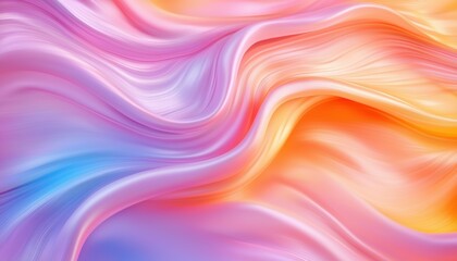 Obraz premium A vibrant abstract wave pattern featuring gradients of pink, orange, and blue, evoking a sense of fluidity and motion.