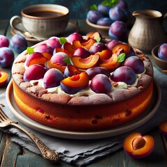 Plum Torte A dense moist cake with plums baked right in