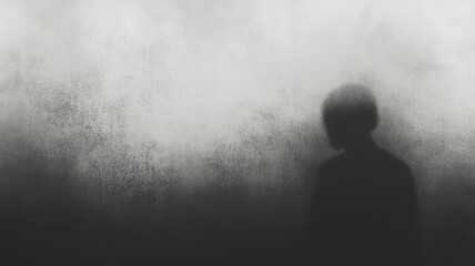 Texture Overlay Concept. Mysterious silhouette shrouded in fog and darkness.