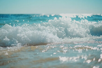 waves breaking on the coast, Waves in the Ocean, the big wave in the sea

