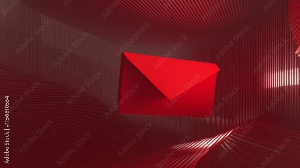 Poster sleek and sophisticated modern minimalist red envelope design with a smooth layout and text friendly