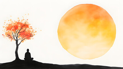 Zen Ink Wash Art introduction with vibrant colors, conveying a peaceful and meditative atmosphere, combining traditional Japanese art techniques with modern artistic expressions, symbolizing harmony, 