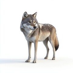 Fototapeta premium 3d wolf isolated on white background