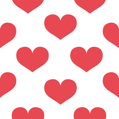 Cute hearts icons background pattern design. Seamless red love texture for fabric, wrapping gift, wallpaper for Valentine's Day. EPS10