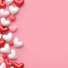 Pink hearts background. Valentine's Day concept.