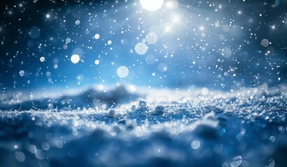 Winter Wonderland: A Snowy Landscape with Sparkling Lights