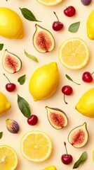 Vibrant fruit arrangement kitchen table food photography bright aesthetic colorful composition