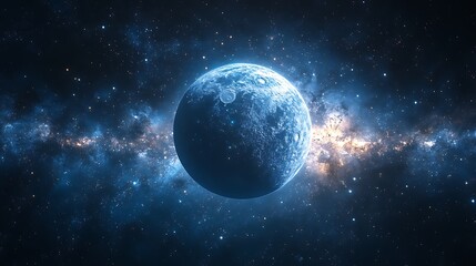 Celestial Body Glowing In A Starry Nebula