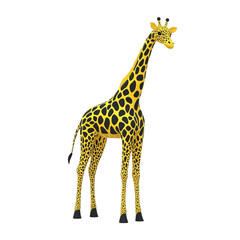 Naklejka premium cartoon style giraffe with unique pattern and bright colors