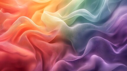 Obraz premium Rainbow Hues Draped Fabric Soft Gentle Texture