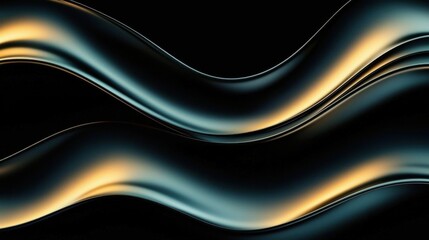 Elegant Fluid Waves Abstract Art Dark and Silver Gradients Digital Design Minimalist Aesthetic