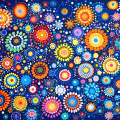 A circle composed of various flowers