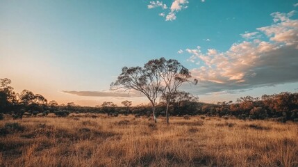 Dramatic Landscape Scene at Golden Hour