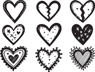 Collection of heart illustrations