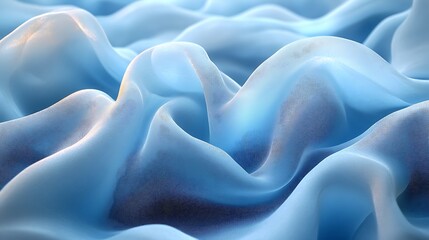 Obraz premium Light Blue Fabric Draped in Soft Waves