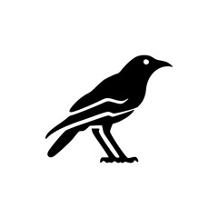 a drawing of a black crow silhouette