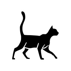 a drawing of a black cat silhouette