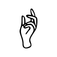 a line art drawing of a hand gesture illustration