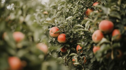 Pastel Apple Picking Scene in Soft Natural Light