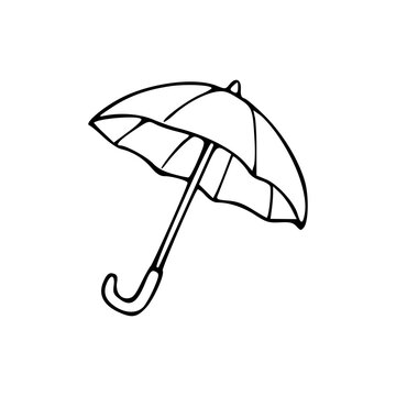 recommend clip art: a line art drawing of umbrella illustration